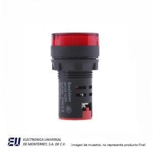 FOCO PILOTO ROJO 24V 22MM – AD16B-22DS-RED-24