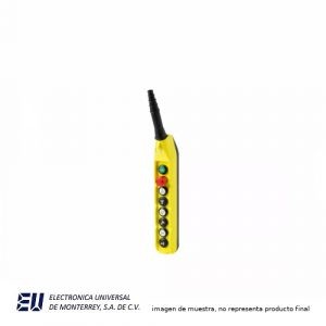 BOTONERA COLGANTE DE FILA UNICA CON 8 BOTONES PULSADORES PARA GRUAS DOBLE VELOCIDAD – PLN08D6