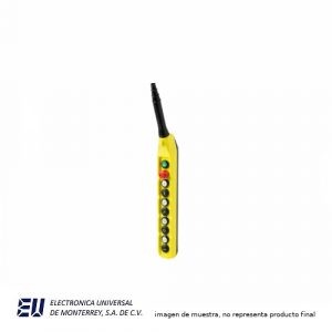 BOTONERA COLGANTE DE FILA UNICA CON 8 BOTONES PULSADORES PARA GRUAS VELOCIDAD UNICA – PLN10