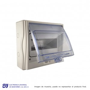 CAJA DE DISTRIBUCION IP65, 8+1 MODULOS SIN BORNES – WD6508
