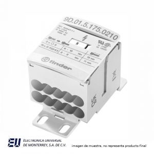 BLOQUE DISTRIBUCION 100VAC/1500VDC 175 AMP 12 CONEXIONES 2 ENTRADAS 10 SALIDAS  –  9D0151750210