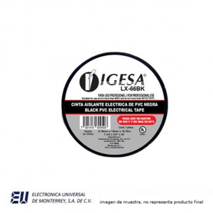 CINTA DE AISLAR NEGRA (20 MTS.)   LX-66BK – HCINTA