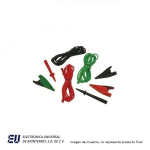 PUNTAS DE PRUEBA C/CLIPS CAIMAN ROJA/NEG/VERD – TL1550B