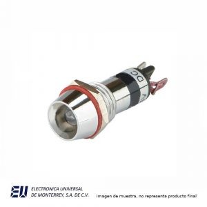 FOCO PILOTO 10MM ROJO 24V METALICO ad26c-10 – AD16C-10-R24