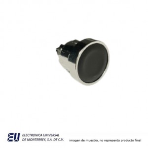 BOTON PULSADOR  NEGRO 22MM METALICO – LAY50-22SKB-N