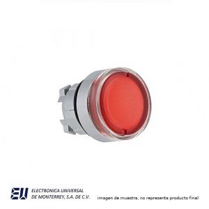 BOTON PULSADOR ILUMINADO ROJO 22MM METALICO – LAY50-22SKB-D-R