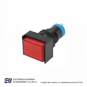 BOTON PULSADOR SOSTENIDO ILUMINADO ROJO 24V 16MM NA+NC – K16-382-RD