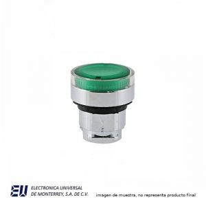 BOTON PULSADOR ILUMINADO VERDE 22MM METALICO – LAY50-22SKB-D-G