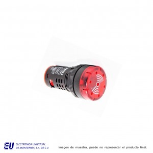 ALARMA CON LUZ ROJA Y SONIDO 22MM 130V CA/CD 85DB – AD16B-22MR-130